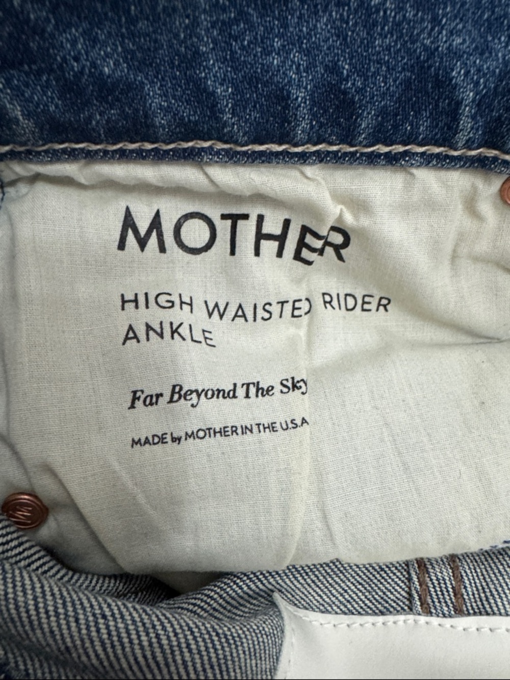 MOTHER Superior High Waisted Rider Ankle Jeans Far Beyond the Sky Size 25 - Picture 12 of 12